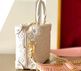 Louis Vuitton Monogram Empreinte Petite Malle Souple Handbag In Cream