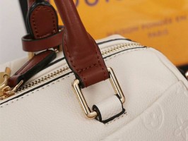 Louis Vuitton Monogram Empreinte Speedy Bandouliere 25 Handbag In Cream