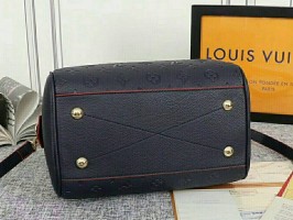 Louis Vuitton Monogram Empreinte Speedy Bandouliere 25 Handbag In Navy Blue