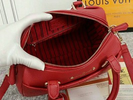 Louis Vuitton Monogram Empreinte Speedy Bandouliere 25 Handbag In Red