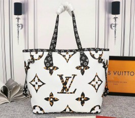 Louis Vuitton Monogram Giant Neverfull MM Tote In Cream And Caramel
