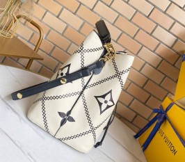 Louis Vuitton Spring 2022 Monogram Empreinte NeoNoe MM Bag In Cream