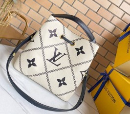 Louis Vuitton Spring 2022 Monogram Empreinte NeoNoe MM Bag In Cream