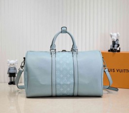 Louis Vuitton Taiga Leather Keepall Bandouliere 50 Travel Bag In Miami Green