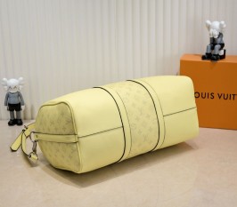 Louis Vuitton Taiga Leather Keepall Bandouliere 50 Travel Bag In Yellow