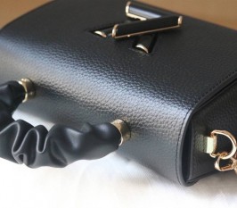Louis Vuitton Taurillon Leather Twist MM Scrunchie Handle In Black