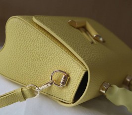 Louis Vuitton Taurillon Leather Twist MM Scrunchie Handle In Ginger Yellow