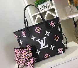 Louis Vuitton Wild At Heart Neverfull MM Bag In Black
