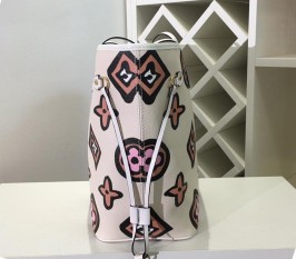 Louis Vuitton Wild At Heart Neverfull MM Bag In Cream