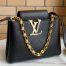 Replica Louis Vuitton Capucines Mini Chain Bag In Black