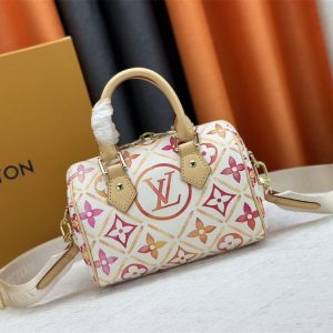 Louis Vuitton LV By The Pool Monogram Tiles Canvas Speedy Bandouliere 20 Bag In Coral - Image 3