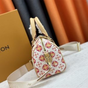 Louis Vuitton LV By The Pool Monogram Tiles Canvas Speedy Bandouliere 20 Bag In Coral - Image 5