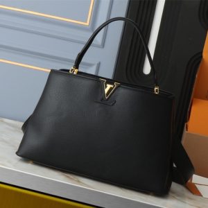 Louis Vuitton Capucines GM Souple Handbag In Black
