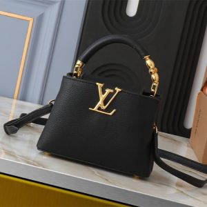Louis Vuitton Capucines Mini Capucines Handbag In Black