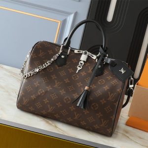 Louis Vuitton Monogram Canvas Soft Speedy 30 Dark Handbag In Black