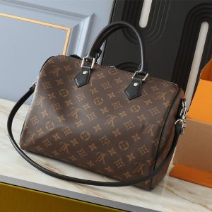 Louis Vuitton Monogram Canvas Soft Speedy 30 Dark Handbag In Black - Image 2