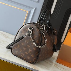 Louis Vuitton Monogram Canvas Soft Speedy 30 Dark Handbag In Black - Image 3