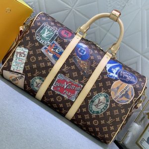 Louis Vuitton Flight Mode Monogram Canvas Keepall Bandouliere 45 Travel Bag - Image 3