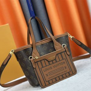 Louis Vuitton Neverfull Bandouliere Inside Out BB Tote In Monogram Canvas And Brown Leather - Image 2