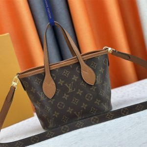 Louis Vuitton Neverfull Bandouliere Inside Out BB Tote In Monogram Canvas And Brown Leather - Image 4