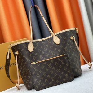 Louis Vuitton Neverfull Bandouliere Inside Out MM Tote In Monogram Canvas And Jaune Safran Textile - Image 3