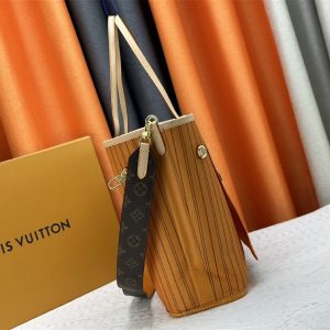 Louis Vuitton Neverfull Bandouliere Inside Out MM Tote In Monogram Canvas And Jaune Safran Textile - Image 5