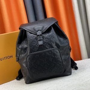 Louis Vuitton Taurillon Leather Montsouris Backpack In Black