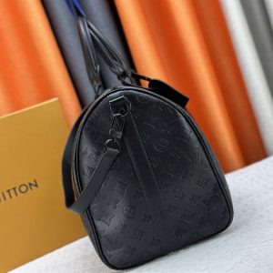 Louis Vuitton Monogram Shadow Leather Keepall Bandouliere 50 In Black - Image 4
