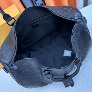 Louis Vuitton Monogram Shadow Leather Keepall Bandouliere 50 In Black - Image 5