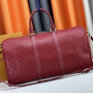 Louis Vuitton Taurillon Leather Keepall Bandouliere 50 In Sari Red - Image 3