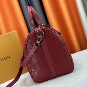 Louis Vuitton Taurillon Leather Keepall Bandouliere 50 In Sari Red - Image 4