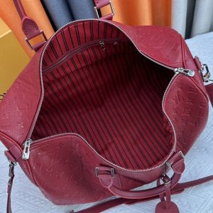 Louis Vuitton Taurillon Leather Keepall Bandouliere 50 In Sari Red - Image 6