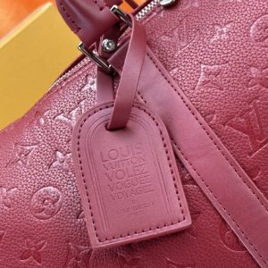 Louis Vuitton Taurillon Leather Keepall Bandouliere 50 In Sari Red - Image 9