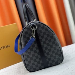 Louis Vuitton Damier Graphite Canvas Keepall Bandouliere 50 In Indigo Blue - Image 4