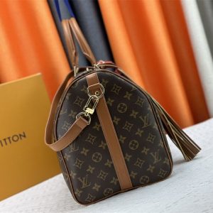Louis Vuitton Monogram Dust Canvas Keepall Bandouliere 50 In Brown - Image 4