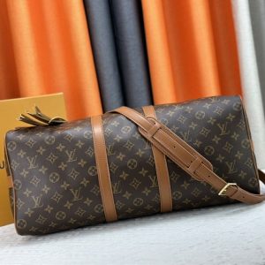 Louis Vuitton Monogram Dust Canvas Keepall Bandouliere 50 In Brown - Image 5