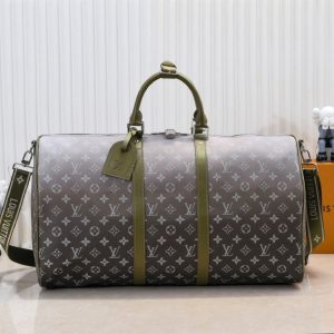 Monogram Gradient Canvas Keepall Bandouliere 55 In Khaki Green