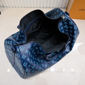 Monogram Shadow Keepall Bandouliere 50 In Navy River Blue - Image 5