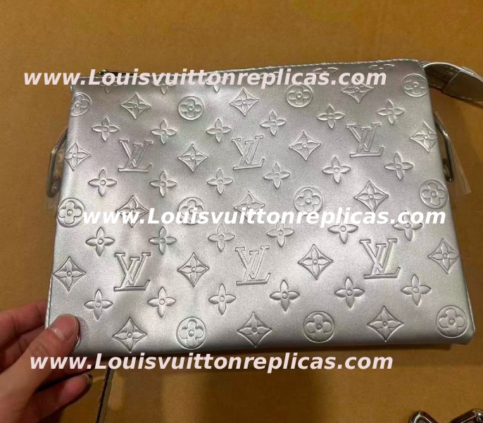 Replica Louis Vuitton Coussin PM In Silver With Jacquard Strap Actual Picture