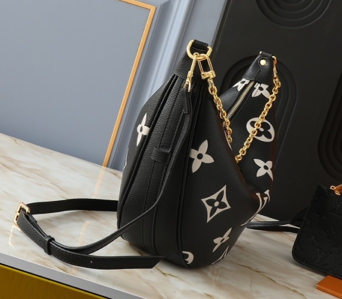 Louis Vuitton Bicolor Monogram Empreinte Loop Hobo Bag In Black And Cream - Image 2