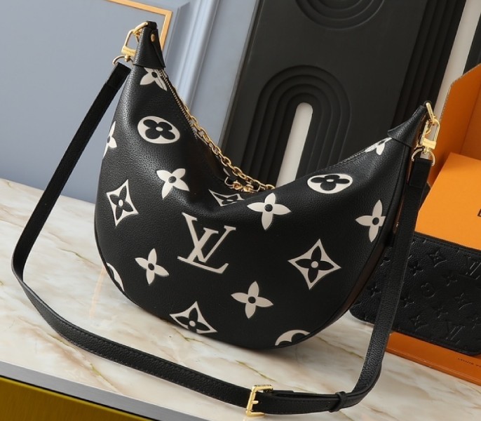Louis Vuitton Bicolor Monogram Empreinte Loop Hobo Bag In Black And Cream - Image 3