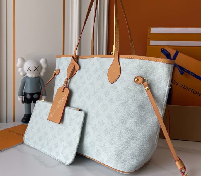 Louis Vuitton Monogram Origine Neverfull MM In Bleu Courrier - Image 3