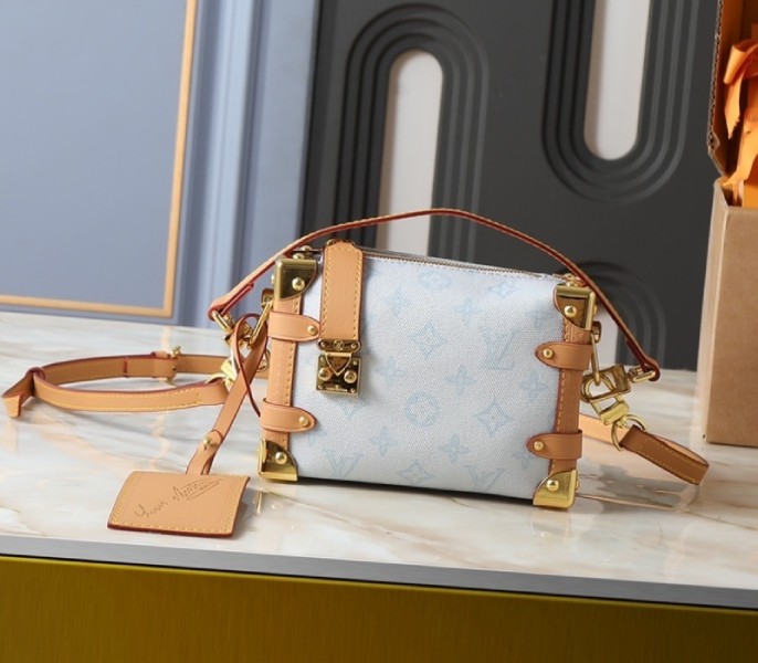 Monogram Origine Side Trunk PM In Bleu Courrier