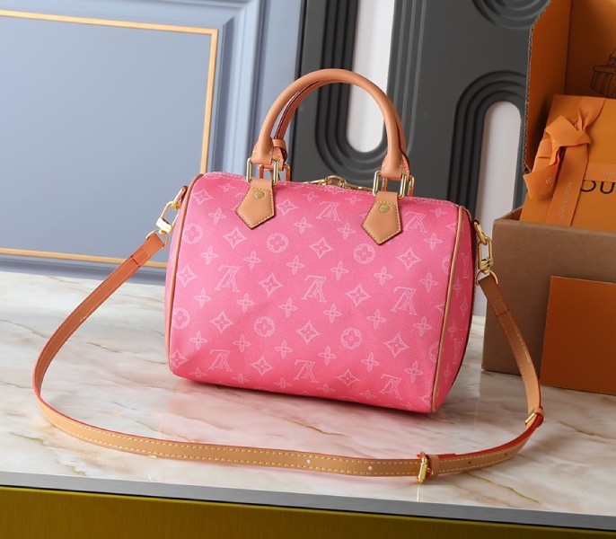 Monogram Origine Speedy Bandouliere 25 In Rose Ruban M27528 - Image 3