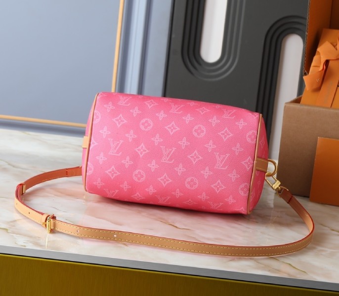 Monogram Origine Speedy Bandouliere 25 In Rose Ruban M27528 - Image 4