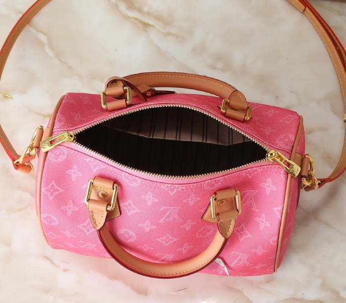 Monogram Origine Speedy Bandouliere 25 In Rose Ruban M27528 - Image 5