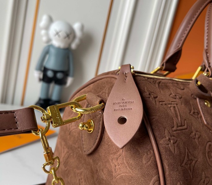 Suede Speedy P9 Bandouliere 30 In Dark Brown - Image 8