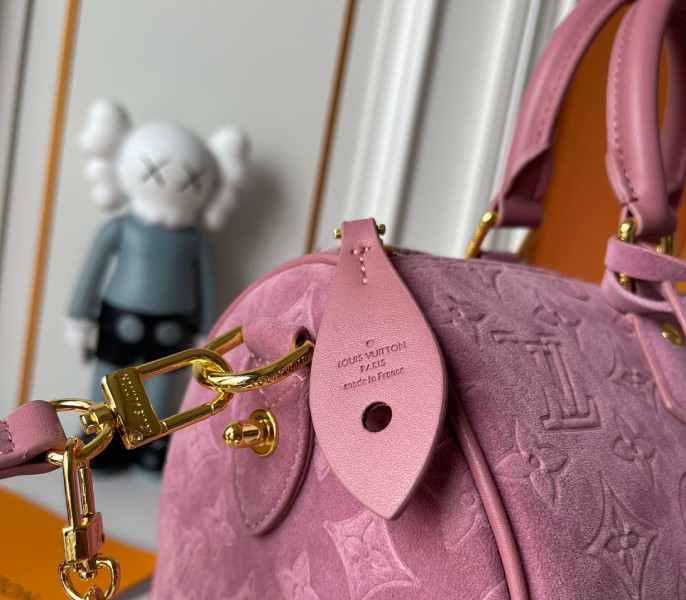Suede Speedy P9 Bandouliere 30 In Pink - Image 9