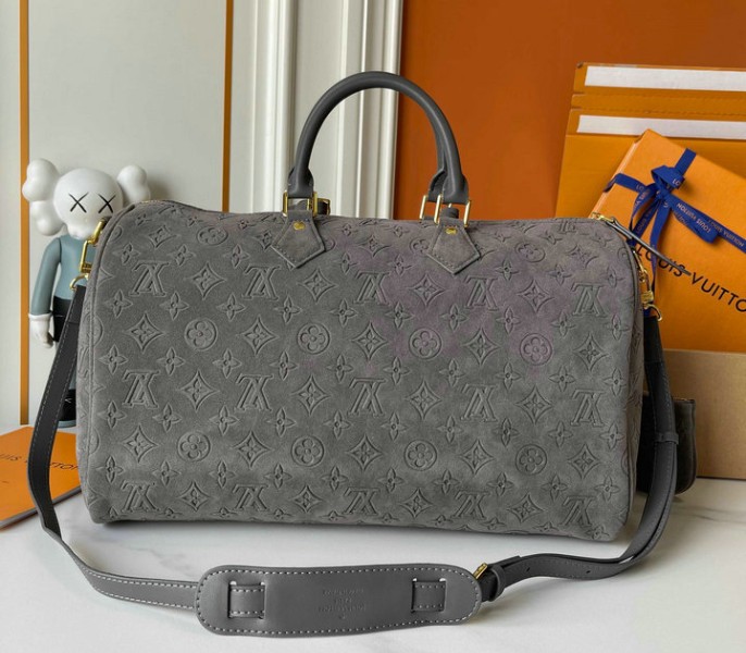 Suede Speedy P9 Bandouliere 40 In Gray - Image 2