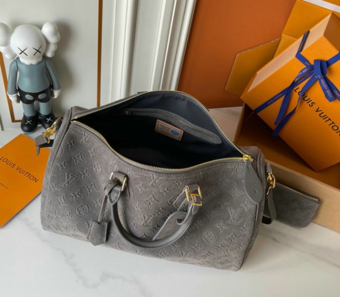 Suede Speedy P9 Bandouliere 40 In Gray - Image 5